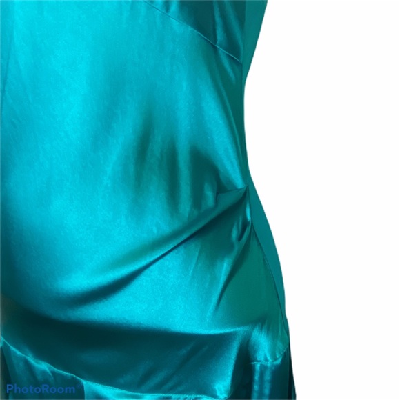 🚫SOLD🚫DVF Tasya Teal Silk Slip Dress - Picture 7 of 10